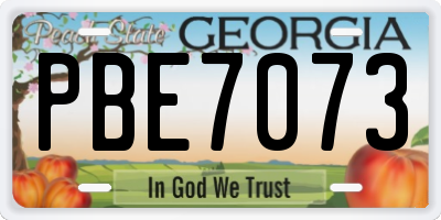 GA license plate PBE7073
