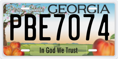 GA license plate PBE7074