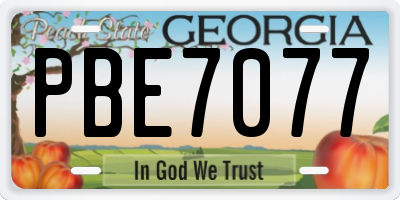 GA license plate PBE7077