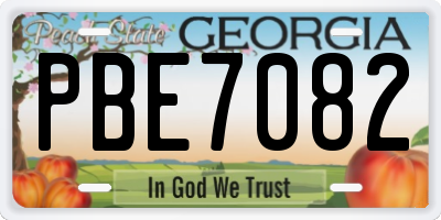 GA license plate PBE7082