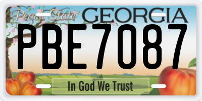 GA license plate PBE7087