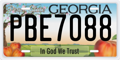 GA license plate PBE7088