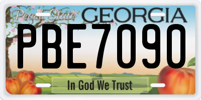 GA license plate PBE7090