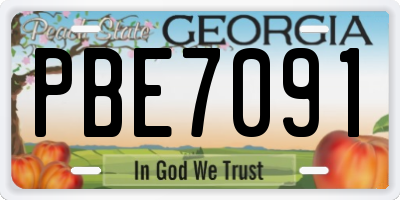 GA license plate PBE7091