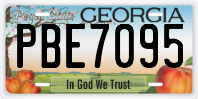 GA license plate PBE7095