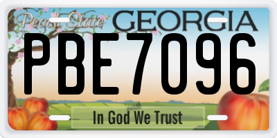 GA license plate PBE7096