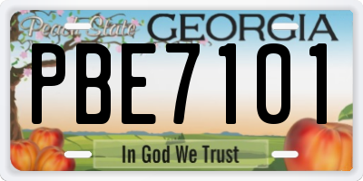 GA license plate PBE7101