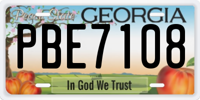 GA license plate PBE7108
