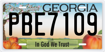 GA license plate PBE7109