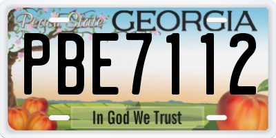 GA license plate PBE7112