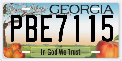 GA license plate PBE7115