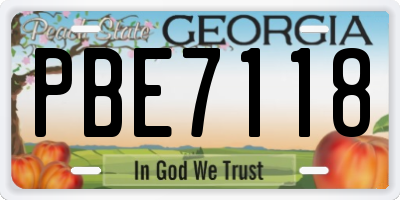 GA license plate PBE7118