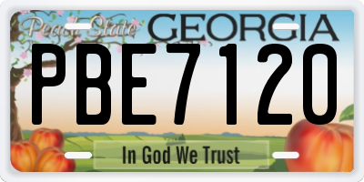 GA license plate PBE7120