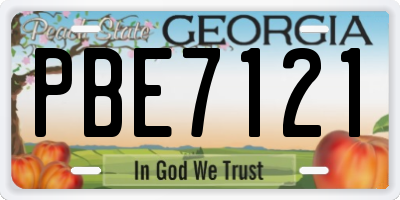 GA license plate PBE7121
