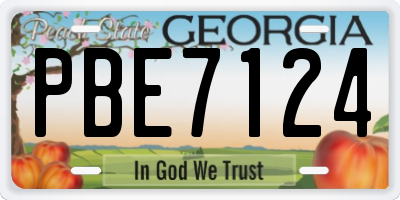 GA license plate PBE7124