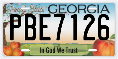 GA license plate PBE7126