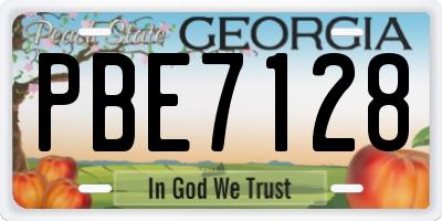 GA license plate PBE7128