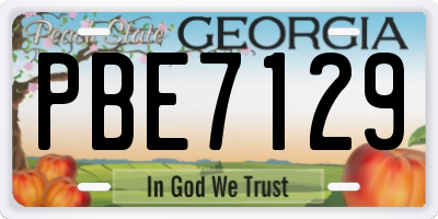 GA license plate PBE7129