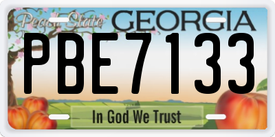 GA license plate PBE7133
