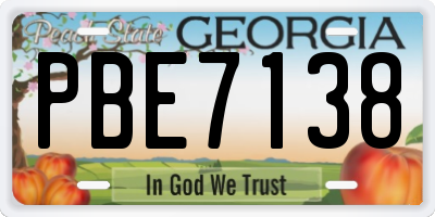 GA license plate PBE7138