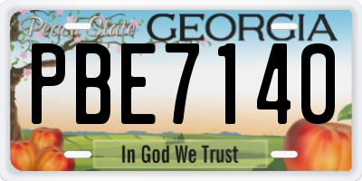 GA license plate PBE7140