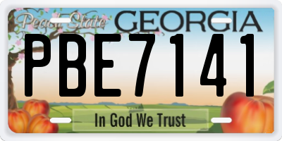 GA license plate PBE7141