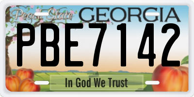 GA license plate PBE7142
