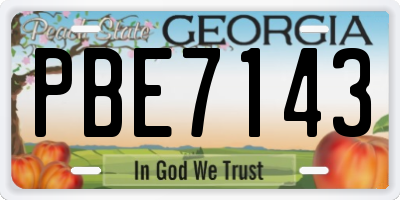 GA license plate PBE7143