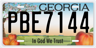 GA license plate PBE7144