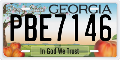 GA license plate PBE7146