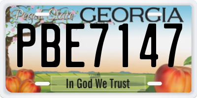 GA license plate PBE7147