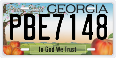 GA license plate PBE7148