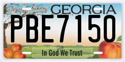 GA license plate PBE7150