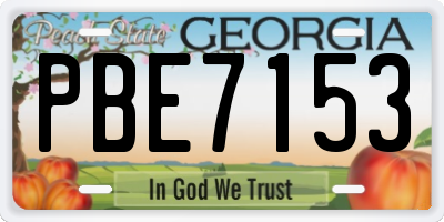 GA license plate PBE7153