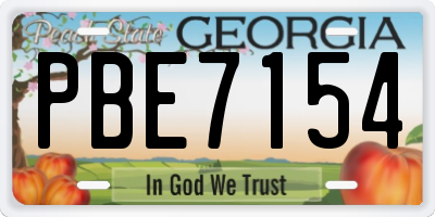 GA license plate PBE7154