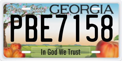 GA license plate PBE7158