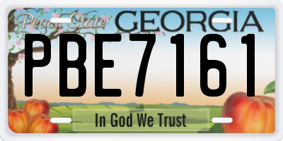 GA license plate PBE7161