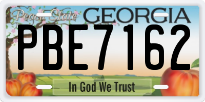 GA license plate PBE7162