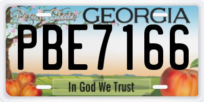 GA license plate PBE7166