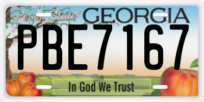 GA license plate PBE7167