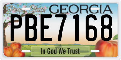 GA license plate PBE7168