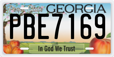 GA license plate PBE7169