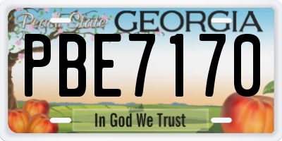 GA license plate PBE7170