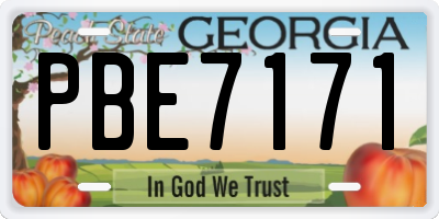 GA license plate PBE7171