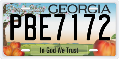 GA license plate PBE7172