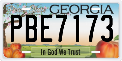 GA license plate PBE7173