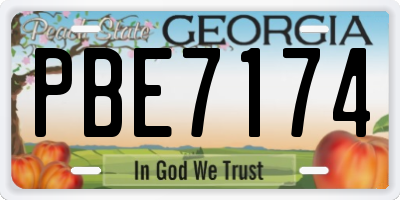 GA license plate PBE7174
