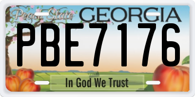 GA license plate PBE7176