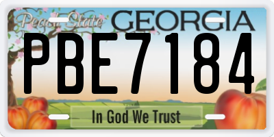 GA license plate PBE7184