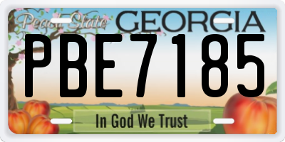 GA license plate PBE7185
